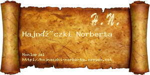 Hajnáczki Norberta névjegykártya